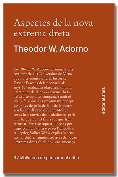 Aspectes de la nova extrema dreta | Adorno, Theodor W. | Cooperativa autogestionària