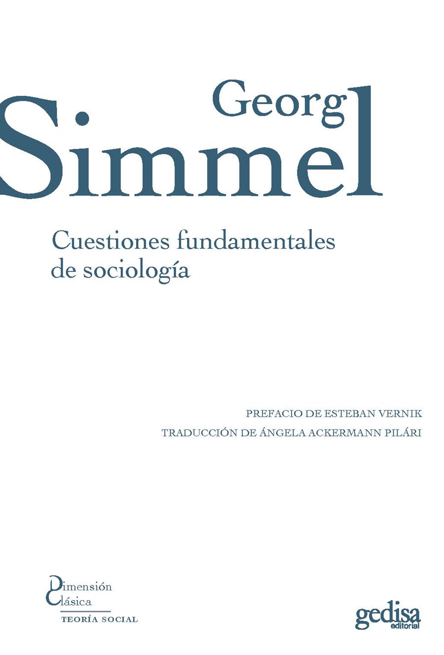 Cuestiones fundamentales de sociología | Simmel, George