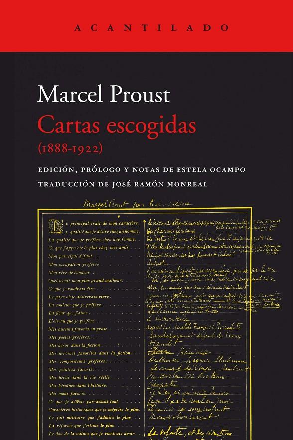 Cartas escogidas (1888-1922) | Proust, Marcel