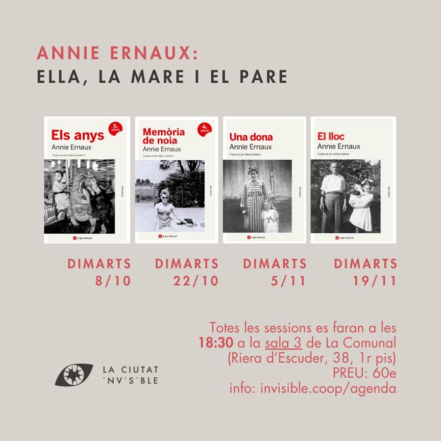 Club de lectura - ANNIE ERNAUX | Cooperativa autogestionària