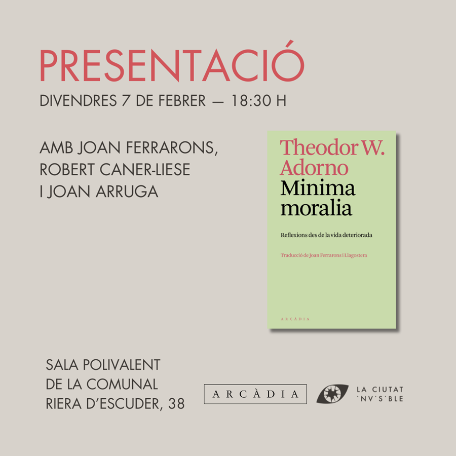 Presentació de MINIMA MORALIA - Cooperativa autogestionària