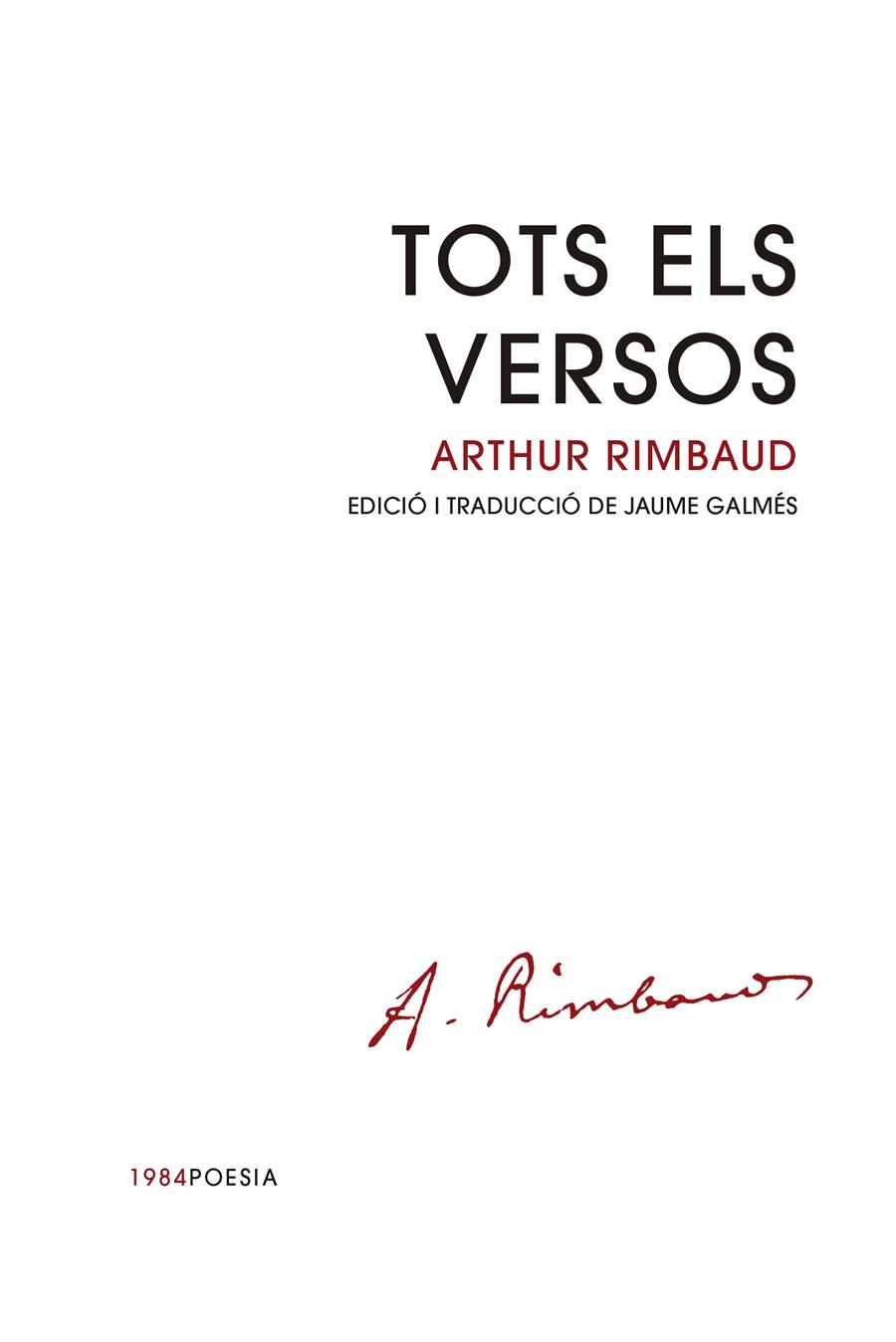 Tots els versos | Rimbaud, Arthur | Cooperativa autogestionària